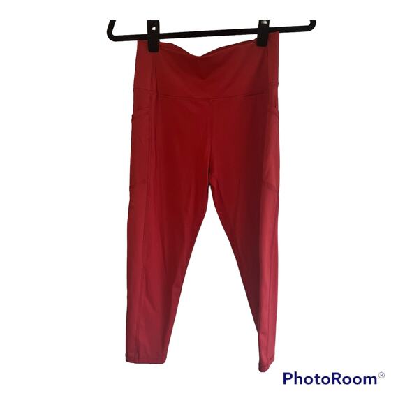 Zyia Active Athletic Yoga Gym Leggings Sz 12 Rust High Waisted Stretch Pull On - Picture 1 of 6